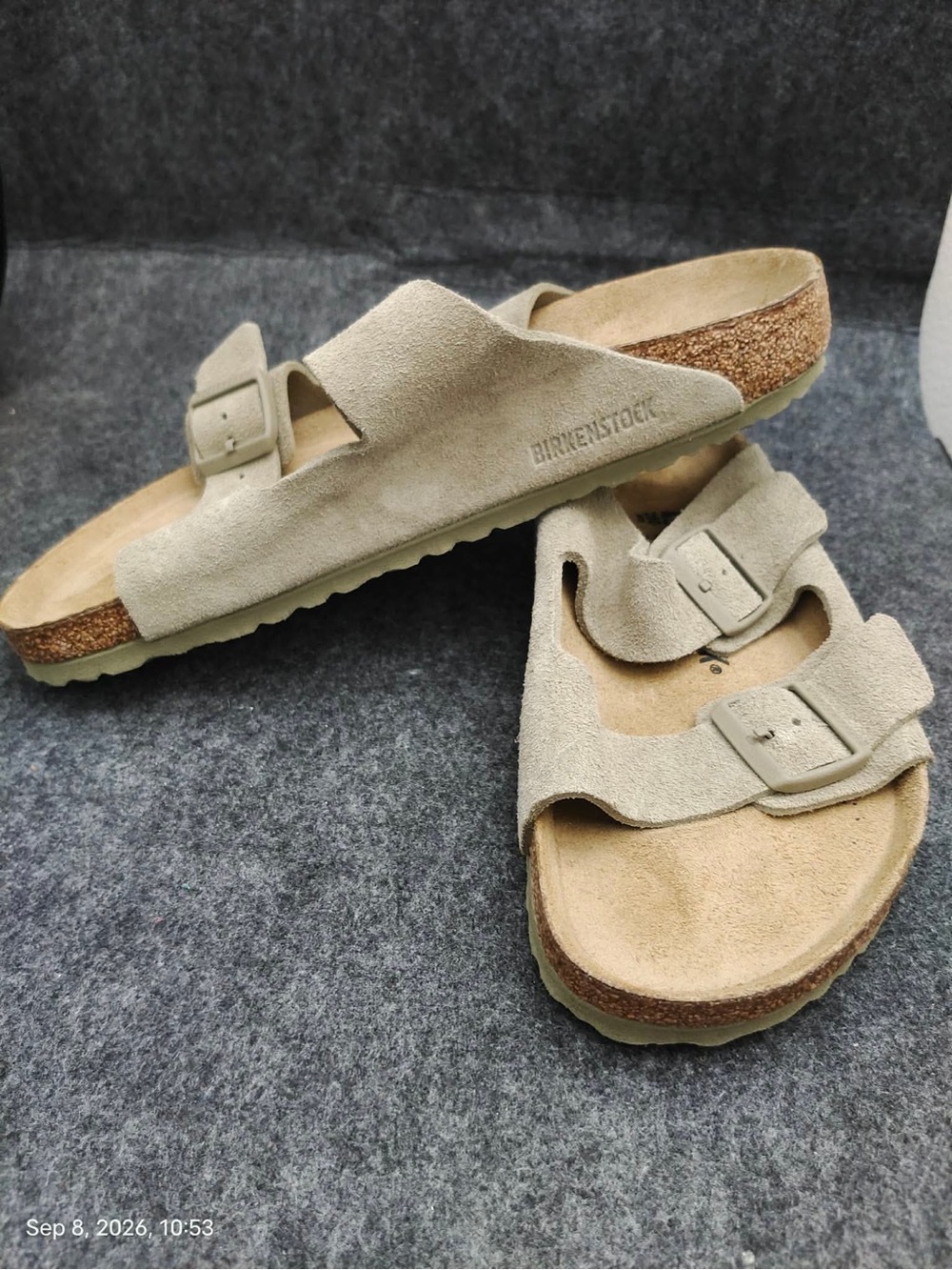 NWOB Birkenstock Men's Arizona Suede Leather Sandals Size 10